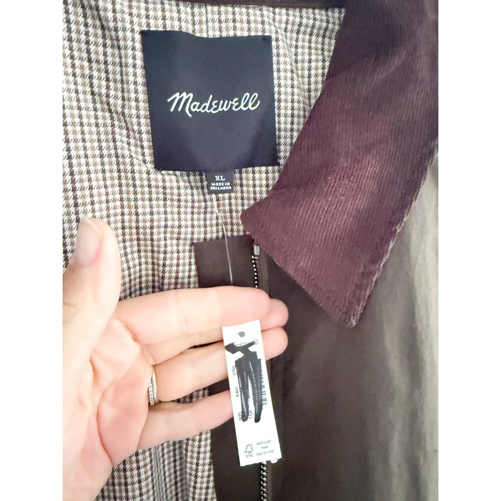 Madewell | NWT Waxed Zip Front Jacket in Trench Green | Sz XL - Picture 7 of 12